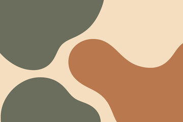 Abstract Organic Shapes Background Earthy Tones Olive Terracotta Beige Modern Minimalist