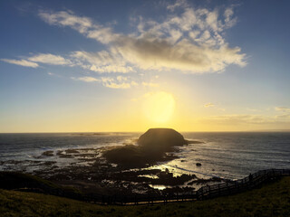 Sunset at Phillip Island coastal edge