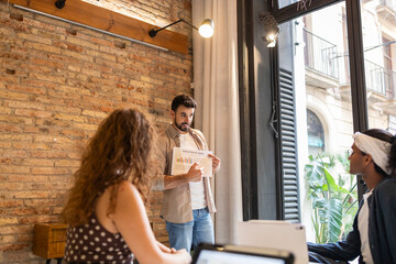 Team collaboration in modern coworking environment