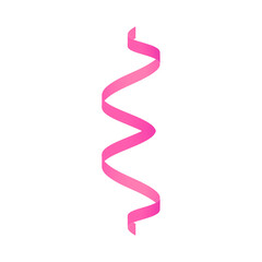 Vertically Spiraling Pink Party Ribbon Streamer