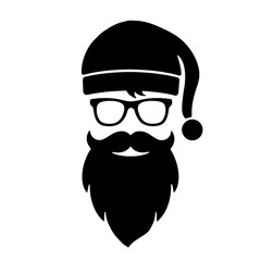 Santa Claus Beard and Glasses Silhouette Vector Illustration

 

 
