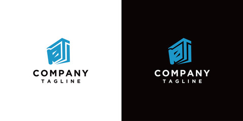 monogram letter logo is made with lines, a design for a luxurious, elegant and simple business.	