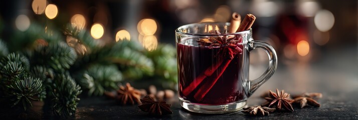 A glass of red wine with cinnamon on top