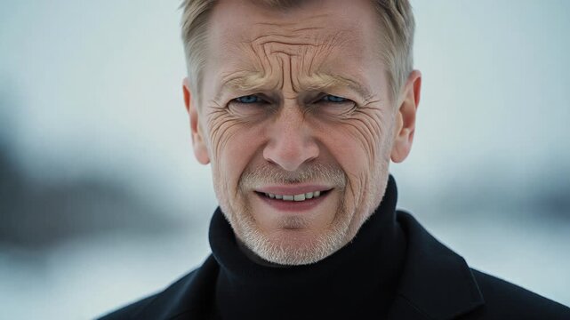 Aging Process of a Male Shown in Detailed Timelapse. Handsome Scandinavian Nordic European Man.