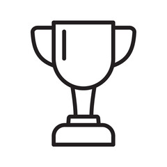 Trophy Cup Thin Line Icon – Achievement, Victory, and Award Symbol