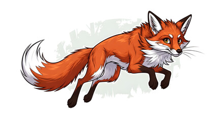 red fox vector illustration