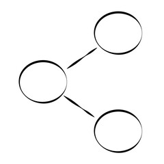 Geometric Diagram of Three Connected Circles Forming a Triangular Network
