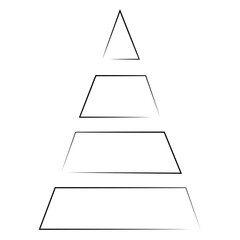 Layered Pyramid Diagram with Four Segments in a Geometric Vector Style
