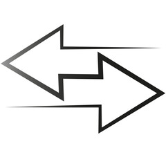 Opposite Direction Arrows Overlapping in a Minimalist Vector Style
