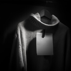 leather punk jacket and black sweater on hanging.