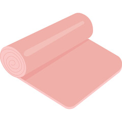 Rolled Up Pink Yoga Mat With Transparent Background Ideal For Fitness And Wellness Content