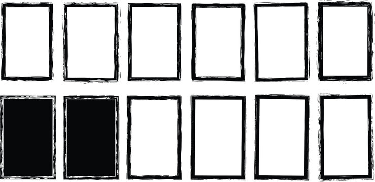 Hand-drawn grunge style progress bar showing two out of twelve steps completed. Loading indicator or rating meter concept