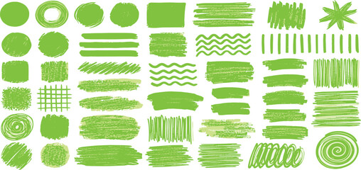 Vibrant Hand-Drawn Doodle Elements Collection Colorful Arrows, Hearts, Stars, and Textured Rectangles for Creative Projects and Annotation Backgrounds