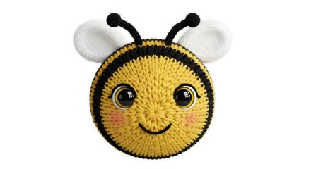 Knitted Yarn Bee Mascot  Cute Handmade Crochet Character