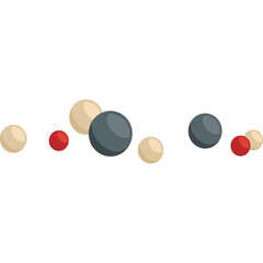Scattered Collection Of Small Round Spheres In Various Earth Tones Including Tan Gray And Red On A Clean White Background With Transparency Effects