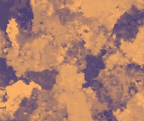 Swirling blend of peach and indigo creates an abstract, cloudy texture.