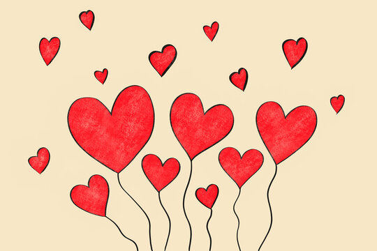 Festive Valentine's day heart pattern illustration