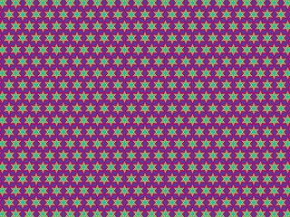 Vibrant star pattern with teal, blue, and purple color creates texture.