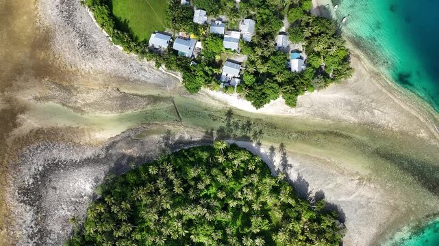 Aerial View of Majuro Atoll Living Quarter