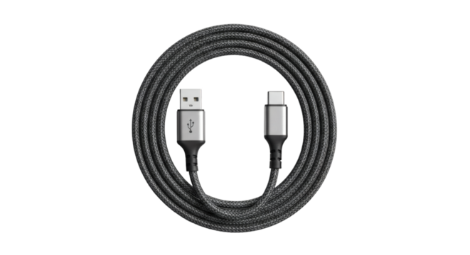 Modern Braided USB Type A to Type C Cable Tech
