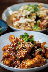 Crispy and crunchy Korean fried chicken, Dakgangjeong.