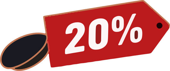 Discount tag with 20 percent off offer.