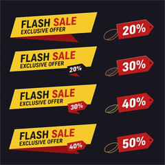Flash Sale Exclusive Offer Discount Labels.