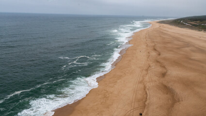 view of the sea from the mountain in Nazar&eacute;, Portugal