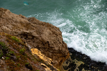 view of the sea from the mountain in Nazar&eacute;, Portugal