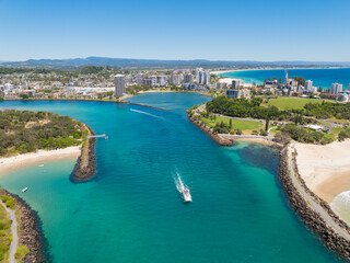 Aerial views of the Tweed Heads coast with Fingal Head to the south and Duranbah beach to the...