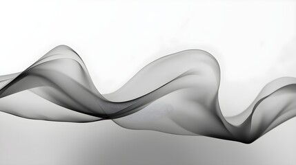Graceful gray abstract flowing wave shape on a clean light background, embodying fluid motion, elegance, and modern design.