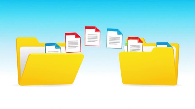 Efficient Digital File Transfer and Document Management Organizing Data Sharing with Folders and Technology for Enhanced Productivity in Modern Workspaces
