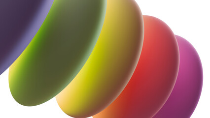 Colorful Gradient Spheres – 3D Overlapping Shape Abstract Art