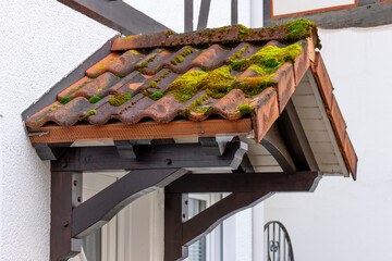 Moss-covered Tiled Awning