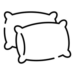 Pillows, sleep black line icon