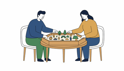 A session in progress with the the using a sand tray and miniature figures to facilitate discussion and expression.