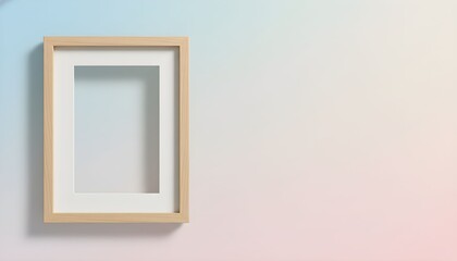 Empty picture frame on a gradient wall, ready for artwork.