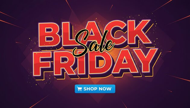 Vibrant Black Friday Sale Banner with 'Shop Now' Button