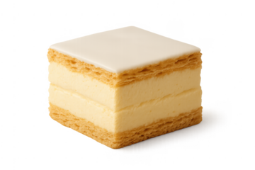 Vanilla slice puff pastry dessert with icing