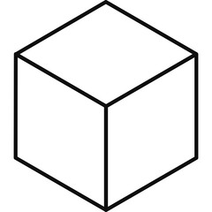Simple Outline Of A White Cube On A Transparent Background With Black Edges