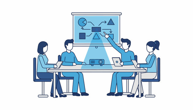 A group of employees attending a workshop on workplace diversity and inclusion with interactive materials displayed on a projector.