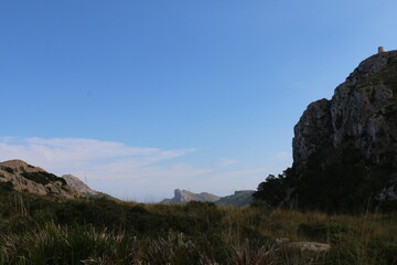 mountain landscape with blue sky