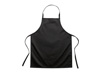 Black apron on black. Front view, even lighting.