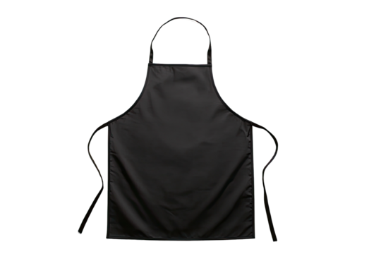 Black apron on black. Front view, even lighting.