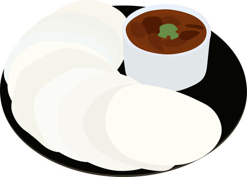 Kerala Ari Pathiri or Rice Rotti or Rice Bhakri with Curry