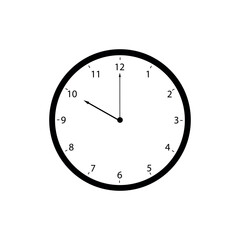 Ten o'clock hour marker. Clean line illustration of a clock set to ten o'clock. Ideal for infographics and time analysis charts.
