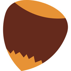 Single Hazelnut With Brown Interior And Tan Outer Shell Isolated On Transparent Background Healthy Snack Ingredient