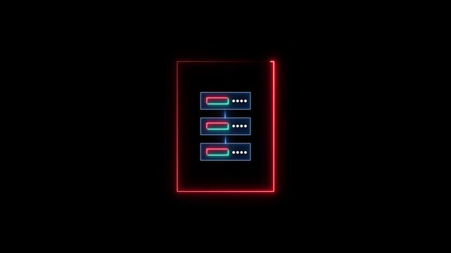Cloud technology concept for data management system, online database storage, networking and internet service. Information system for business. Animated cloud computing icon on transparent
