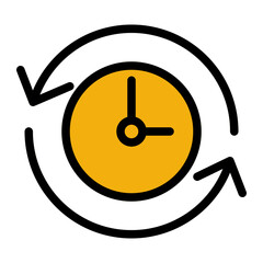 Repeat Cycle Refresh Timer Icon from Time Management Collection (Outline Color Lineal Style)