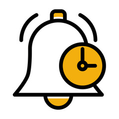 Obraz premium Notification Bell Time Alert Icon from Time Management Collection (Outline Color Lineal Style)